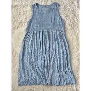 Croft & Barrow Smocked Swing Midi Dress in Light Blue Floral, size 3X